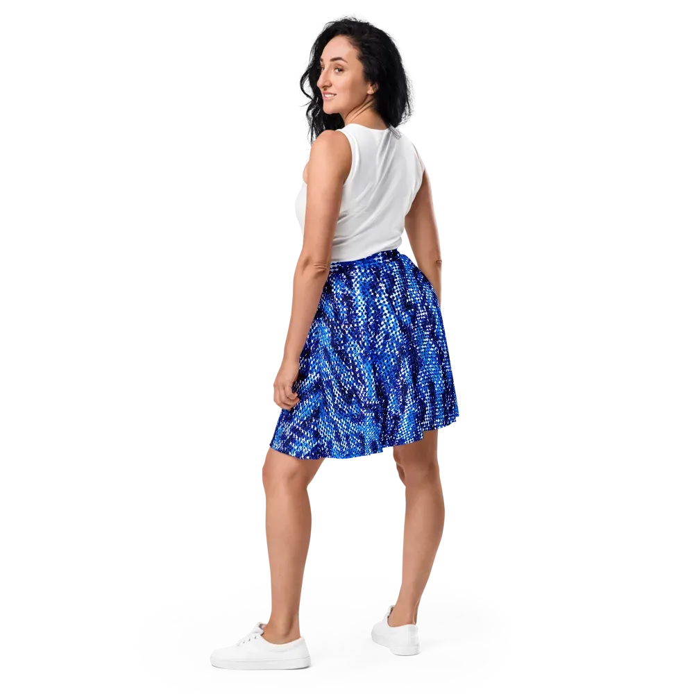 Azure Static on Skater Skirt — Back