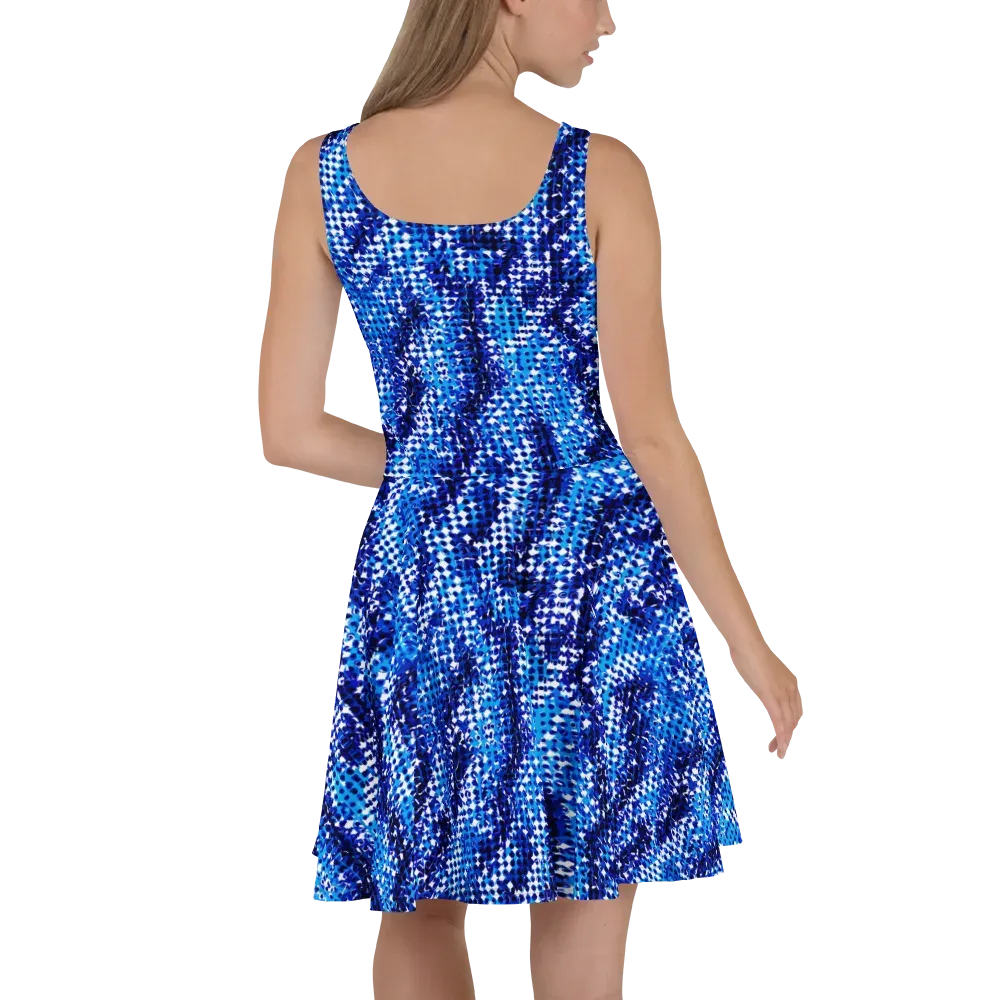 Azure Static on Skater Dress — Back