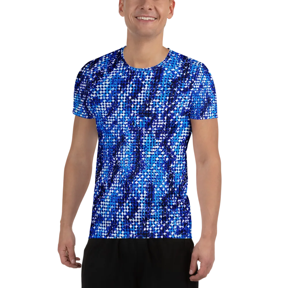 Azure Static on Men's Athletic T-Shirt — Front