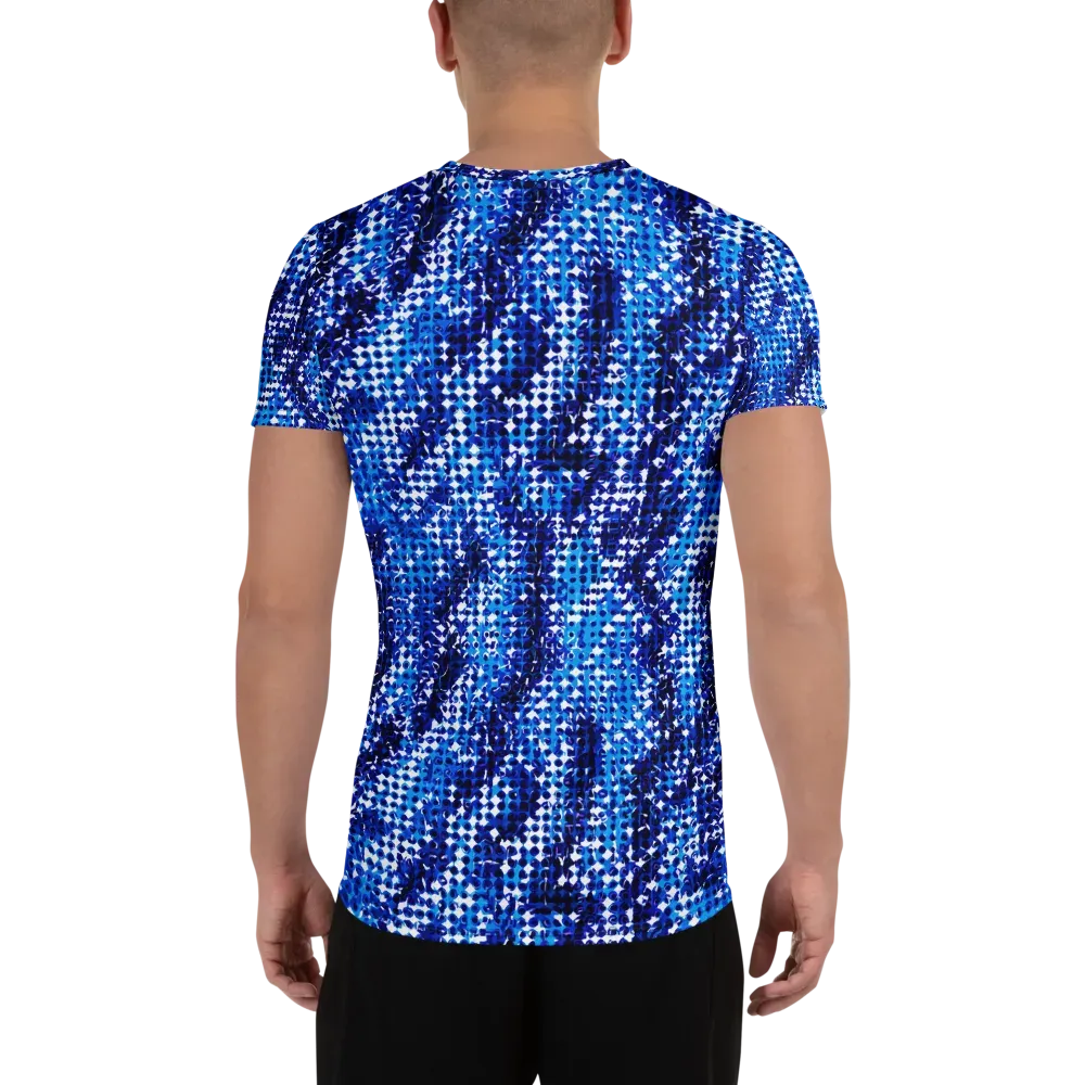 Azure Static on Men's Athletic T-Shirt — Back