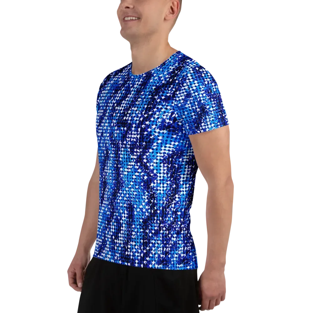 Azure Static on Men's Athletic T-Shirt — Left