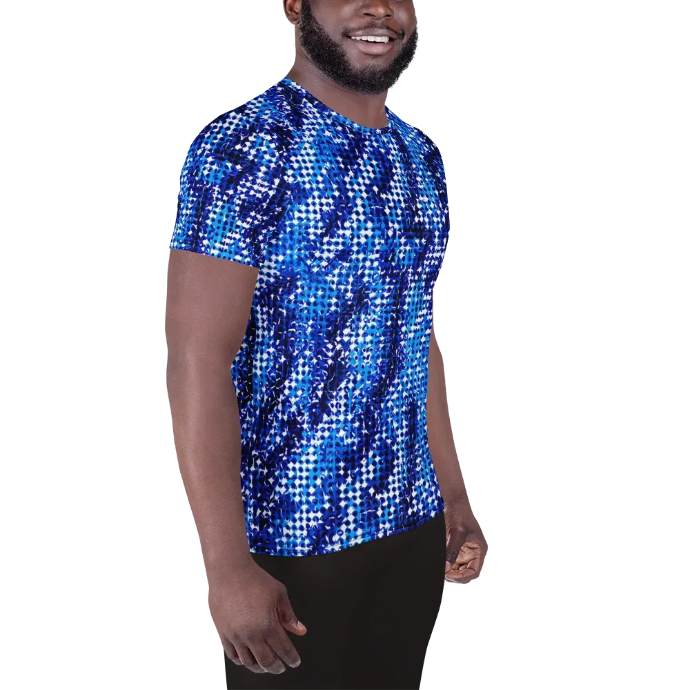 Azure Static on Men's Athletic T-Shirt — Right