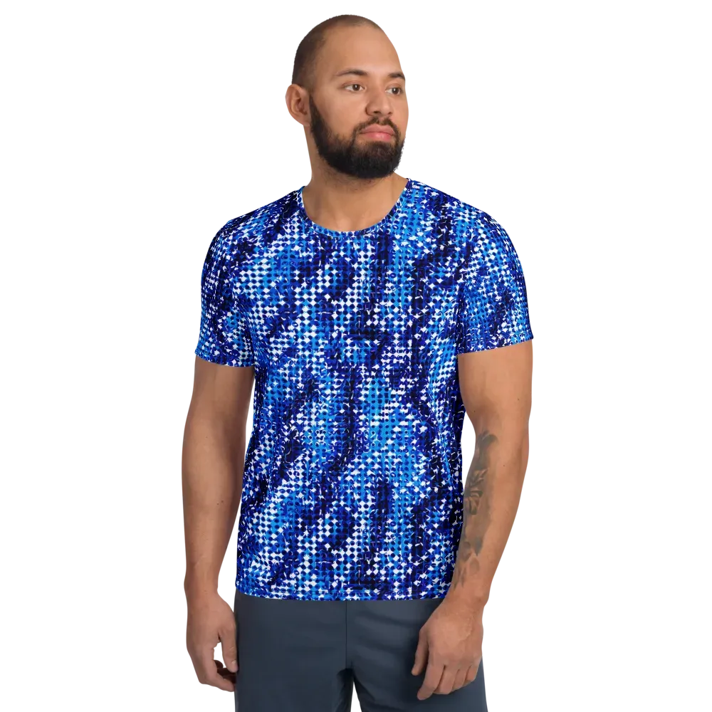 Azure Static on Men's Athletic T-Shirt — Front