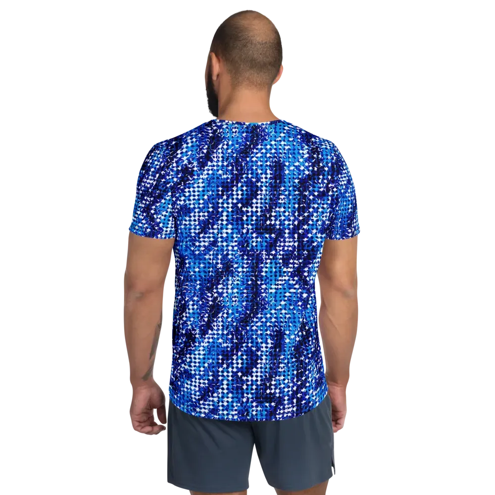 Azure Static on Men's Athletic T-Shirt — Back