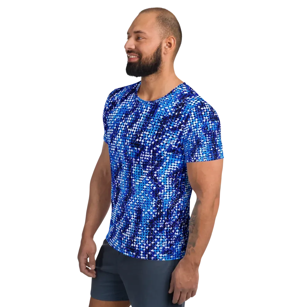 Azure Static on Men's Athletic T-Shirt — Left