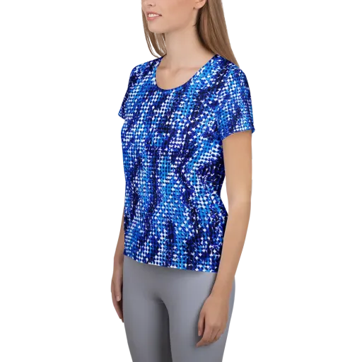 Azure Static on a Women's Athletic T-Shirt