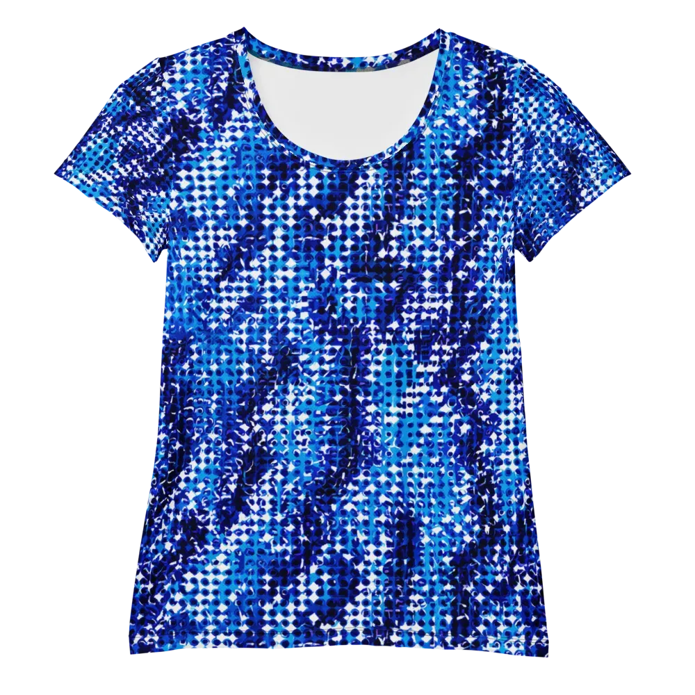 Azure Static on Women's Athletic T-Shirt — Front