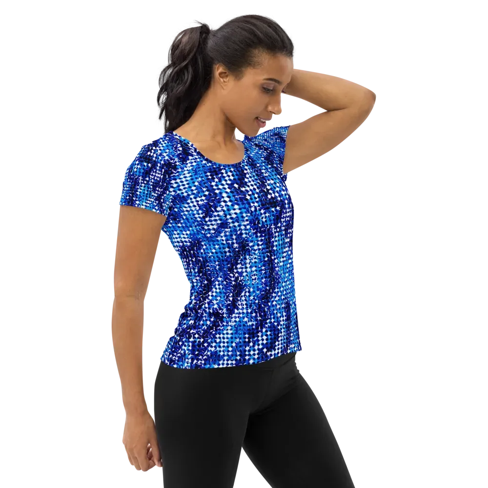 Azure Static on Women's Athletic T-Shirt — Right