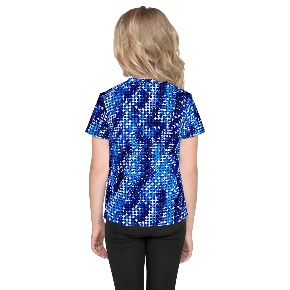 Azure Static on Kids Crew Neck T-Shirt — Back