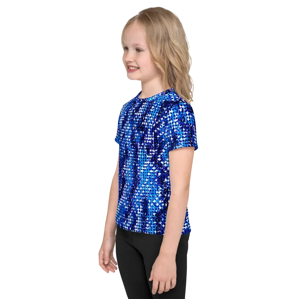 Azure Static on Kids Crew Neck T-Shirt — Left