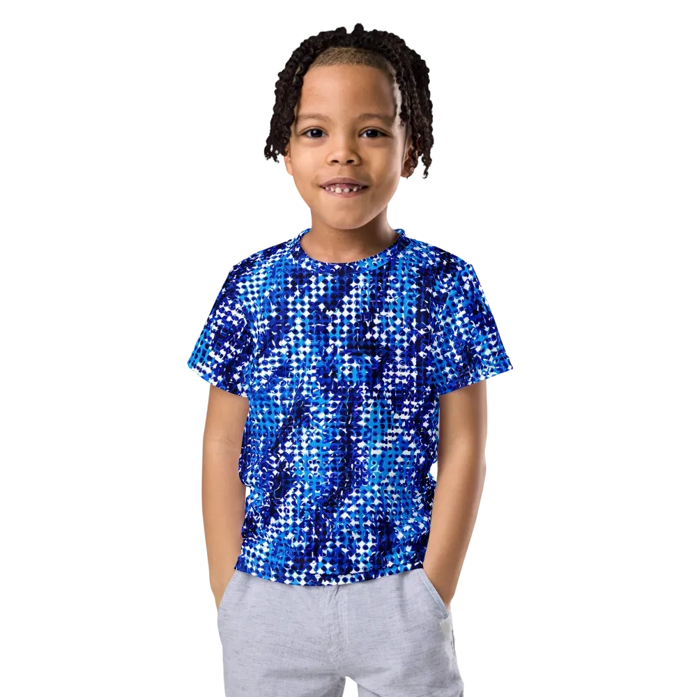 Azure Static on Kids Crew Neck T-Shirt — Front
