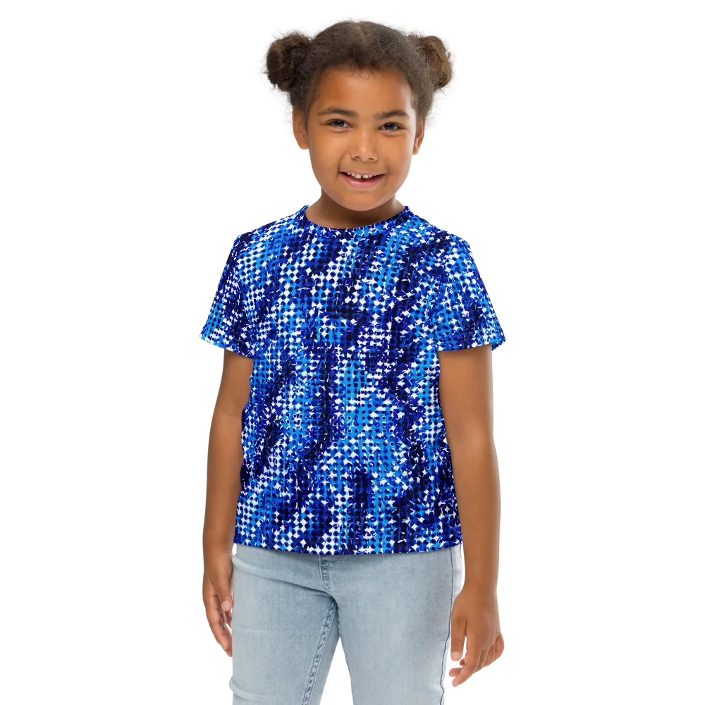 Azure Static on Kids Crew Neck T-Shirt — Front
