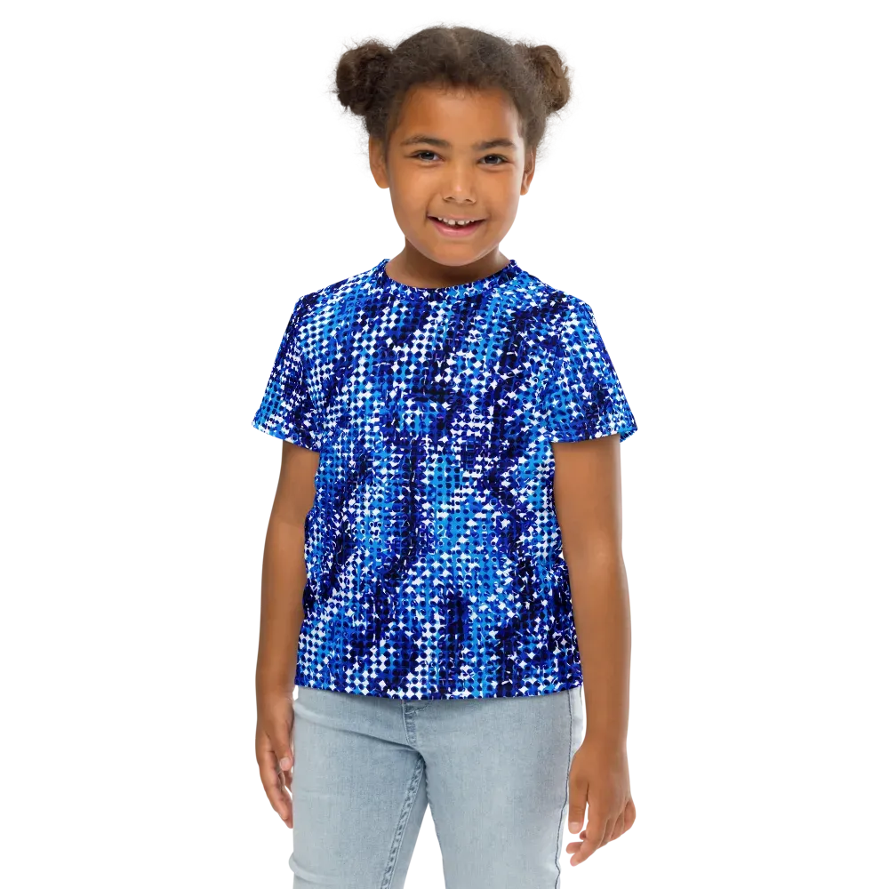 Azure Static on Kids Crew Neck T-Shirt — Front