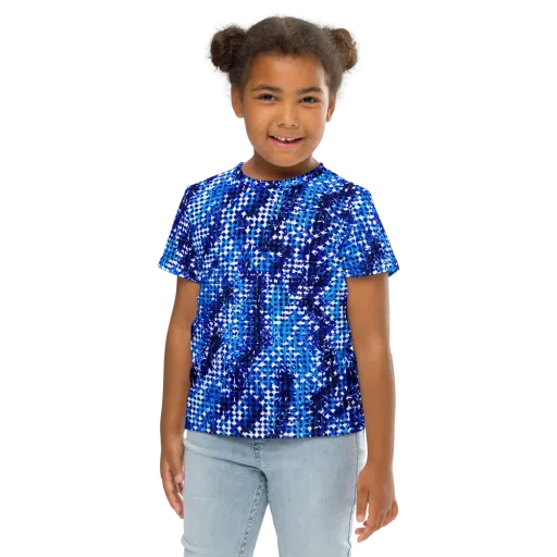 Azure Static on a Kids Crew Neck T-Shirt