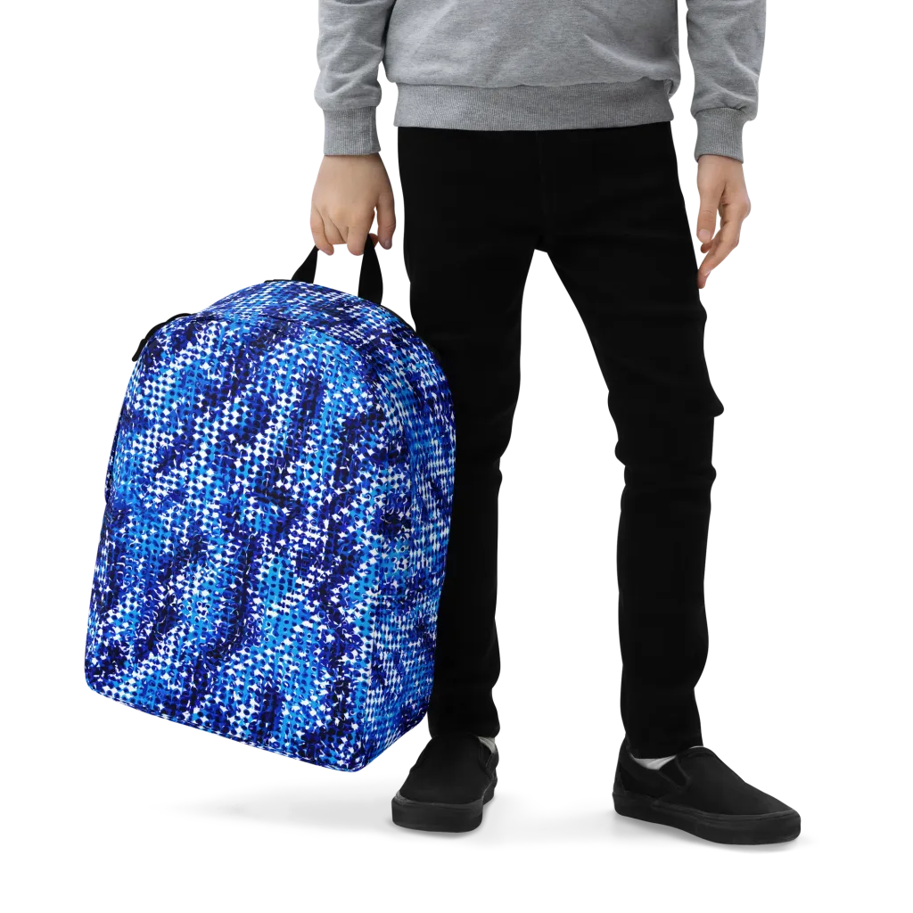 Azure Static on Minimalist Backpack — Zoomed-in