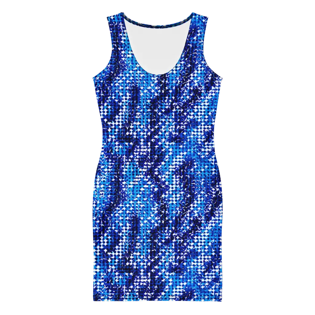 Azure Static on Bodycon Dress — Front