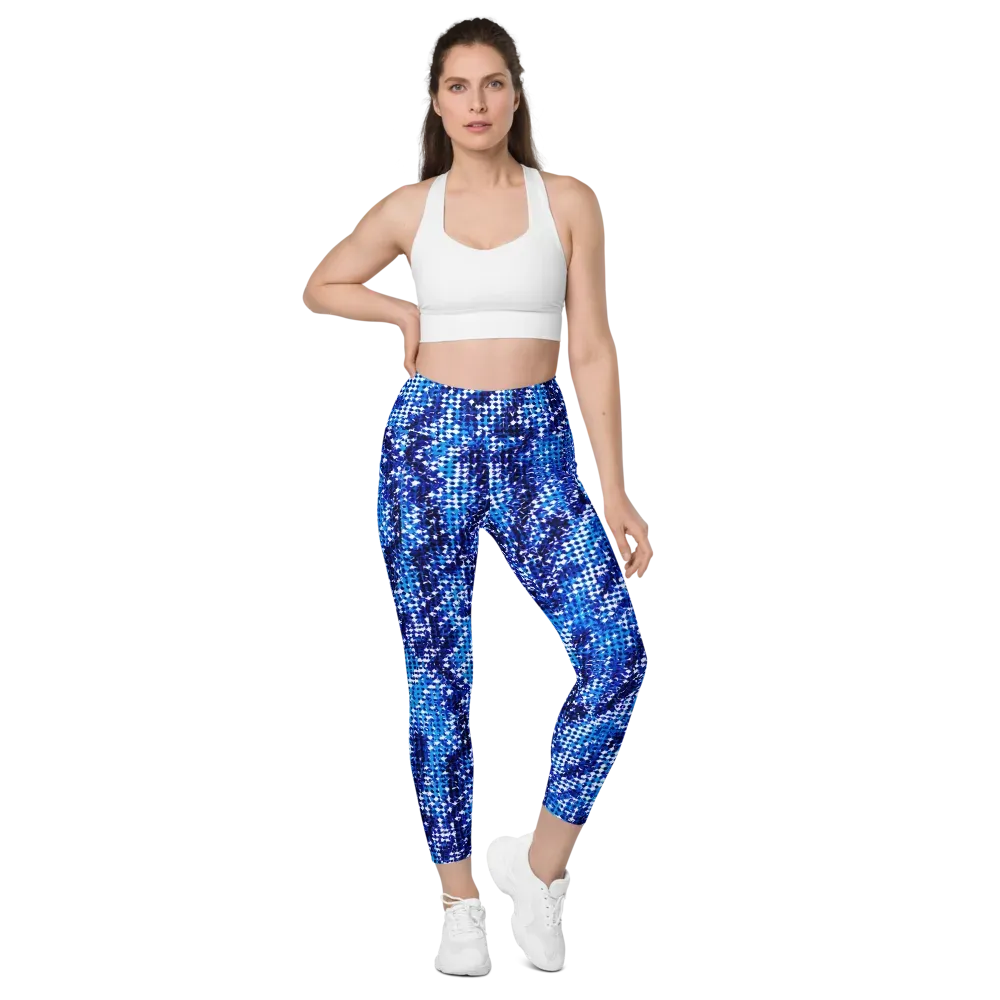 Azure Static on Leggings with Pockets — Front