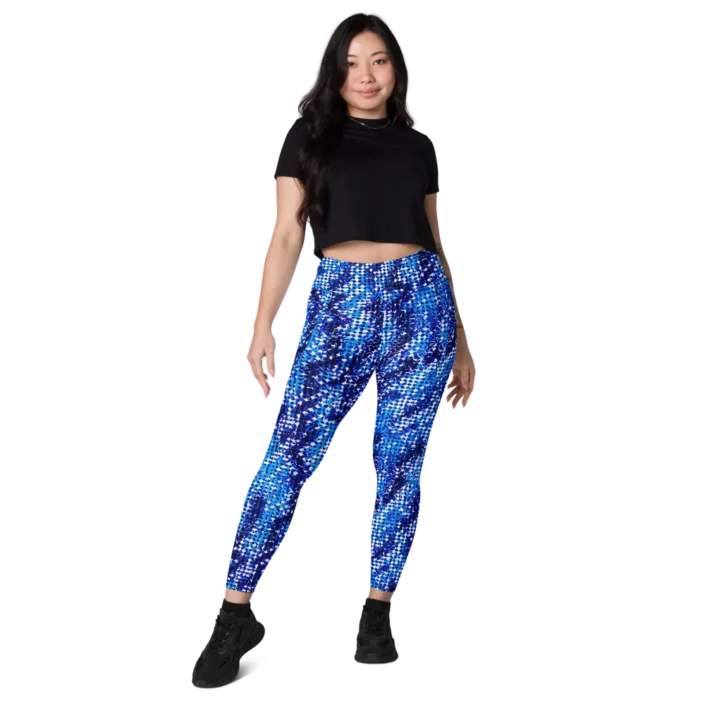 Azure Static on Leggings with Pockets — Front