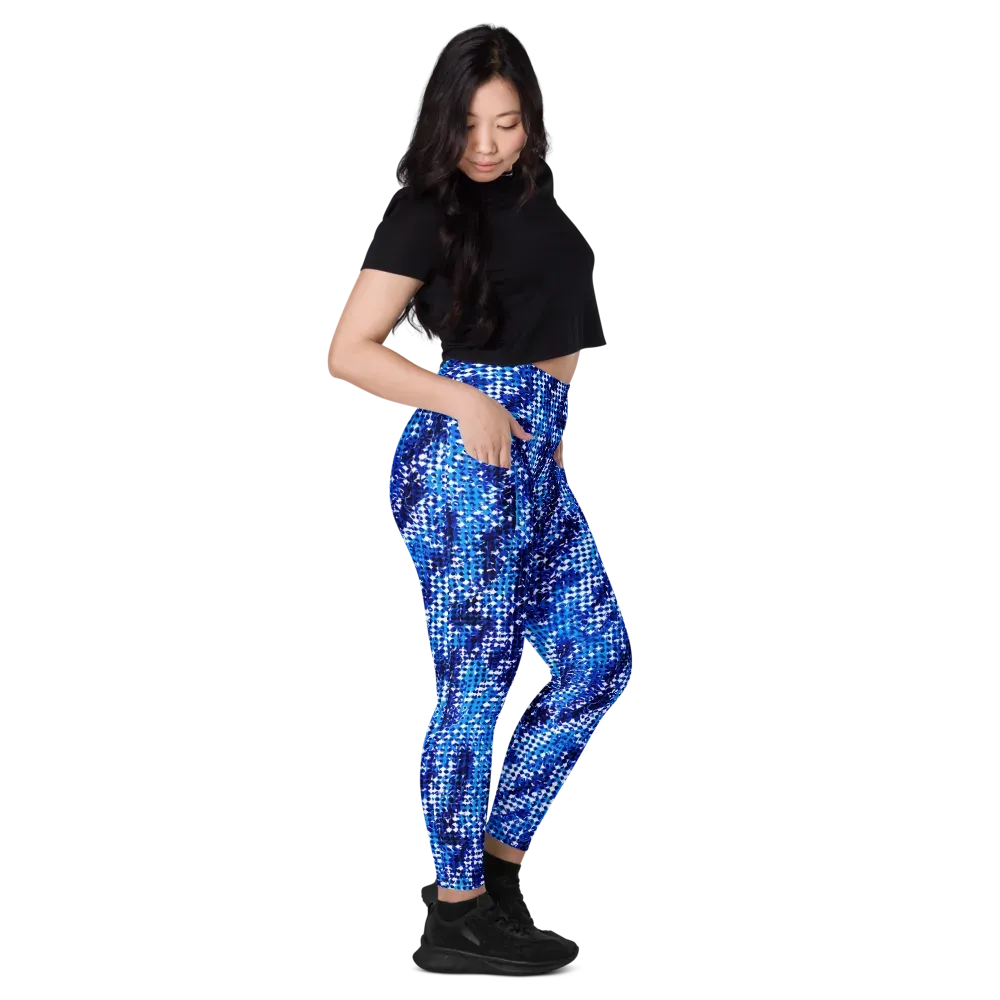 Azure Static on Leggings with Pockets — Right