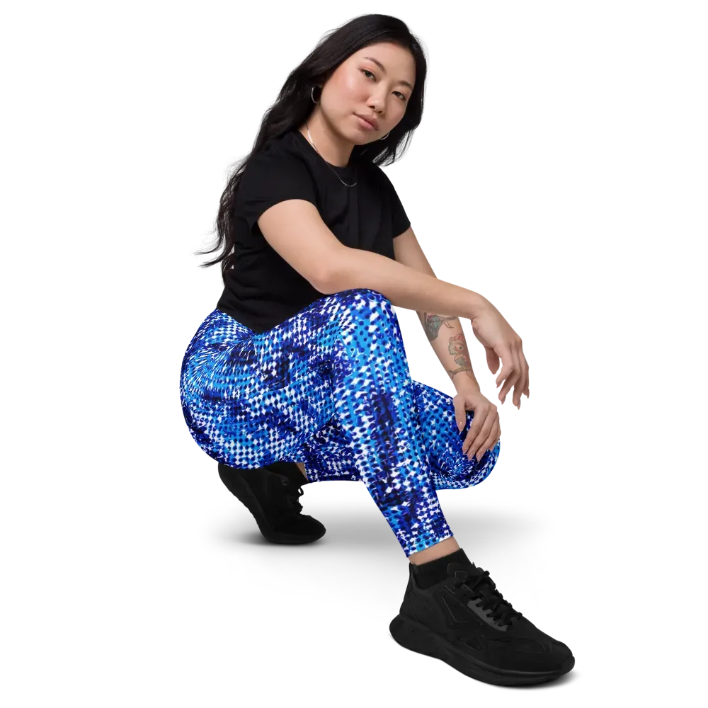 Azure Static on Leggings with Pockets — Right Front