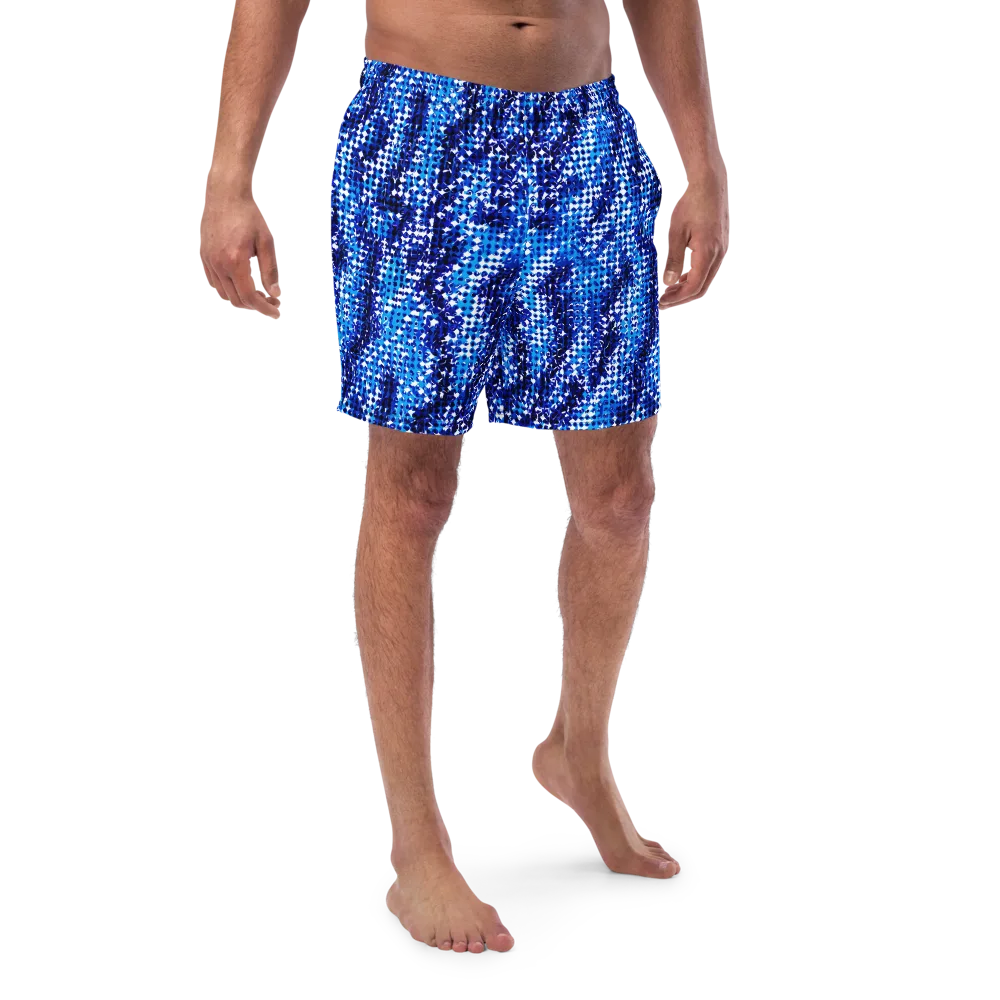 Azure Static on Swim Trunks — Front