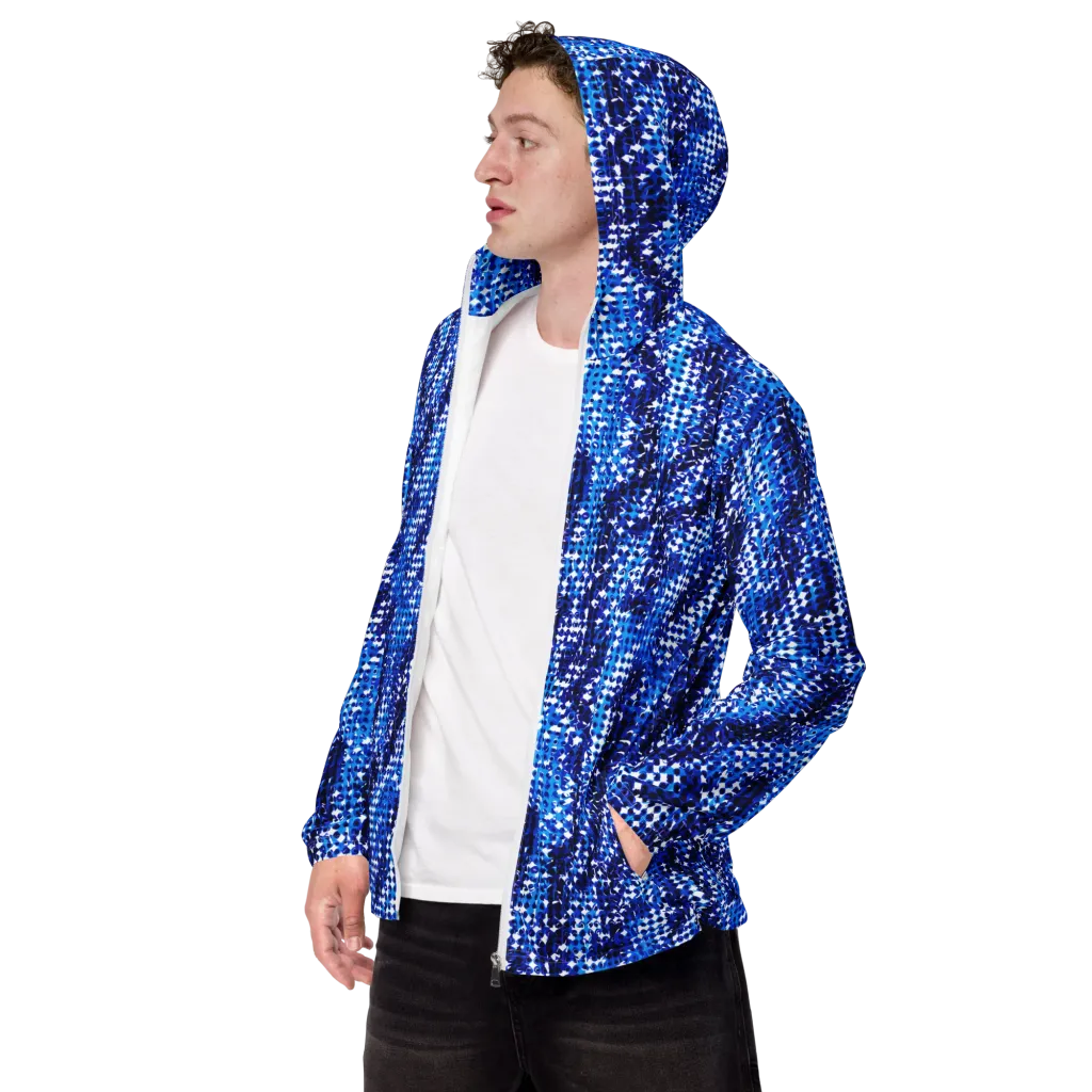 Azure Static on Men's Windbreaker — Left Front
