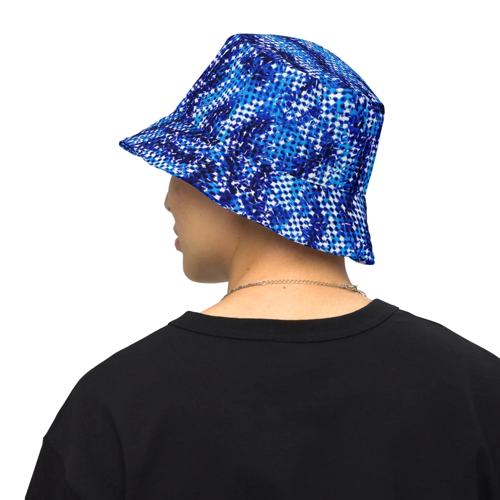 Azure Static on Reversible Bucket Hat — Back Inside