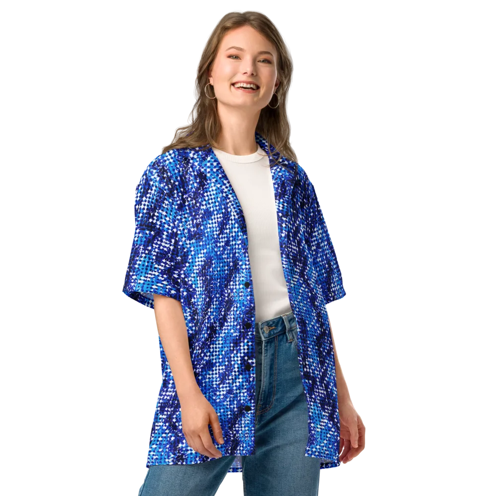 Azure Static on Button Shirt — Front
