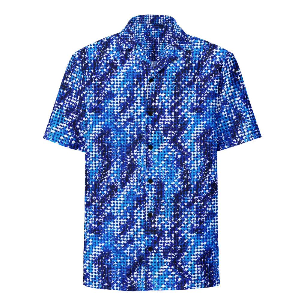 Azure Static on Button Shirt — Front
