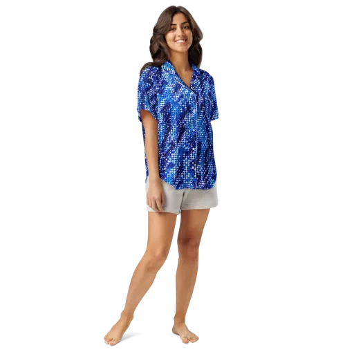 Azure Static on a Women's Short Sleeve Pajama Top