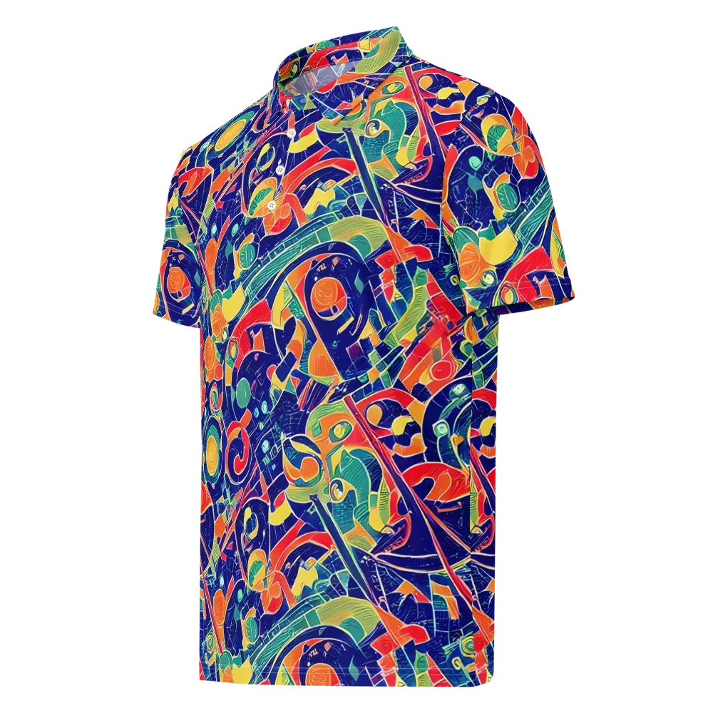 Solar Syntax on Men's Slim Fit Polo Shirt — Left Front