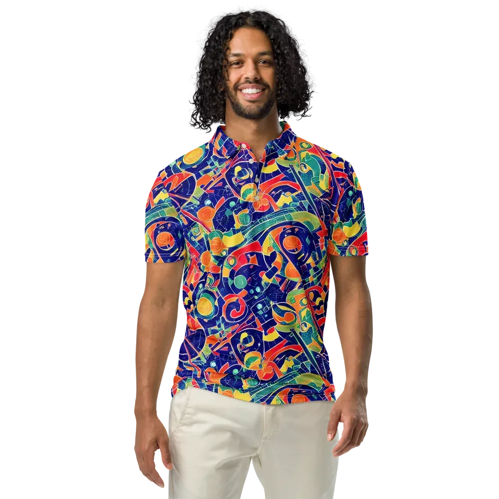 Solar Syntax on Men's Slim Fit Polo Shirt — Front