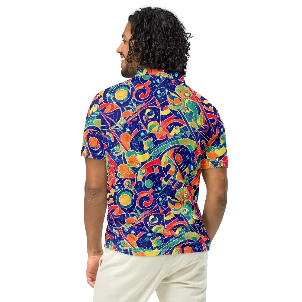 Solar Syntax on Men's Slim Fit Polo Shirt — Back
