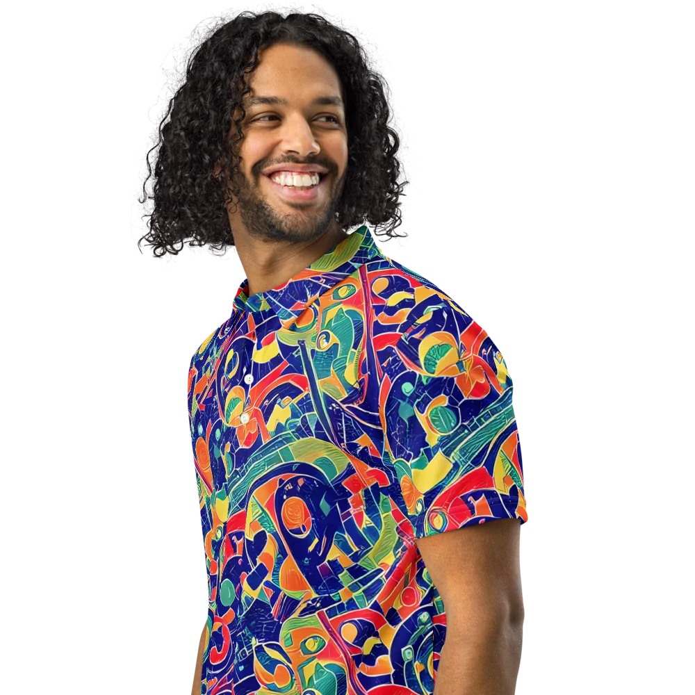 Solar Syntax on Men's Slim Fit Polo Shirt — Left Front