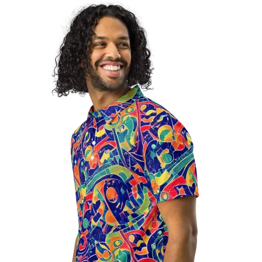 Solar Syntax on a Men's Slim Fit Polo Shirt