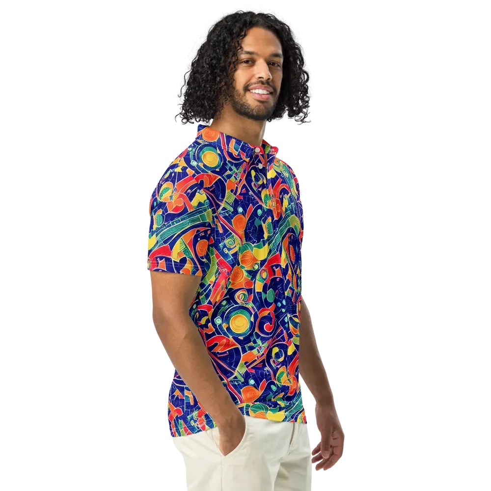 Solar Syntax on Men's Slim Fit Polo Shirt — Right Front