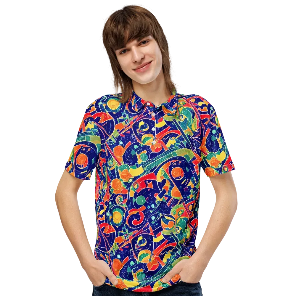 Solar Syntax on Men's Slim Fit Polo Shirt — Front