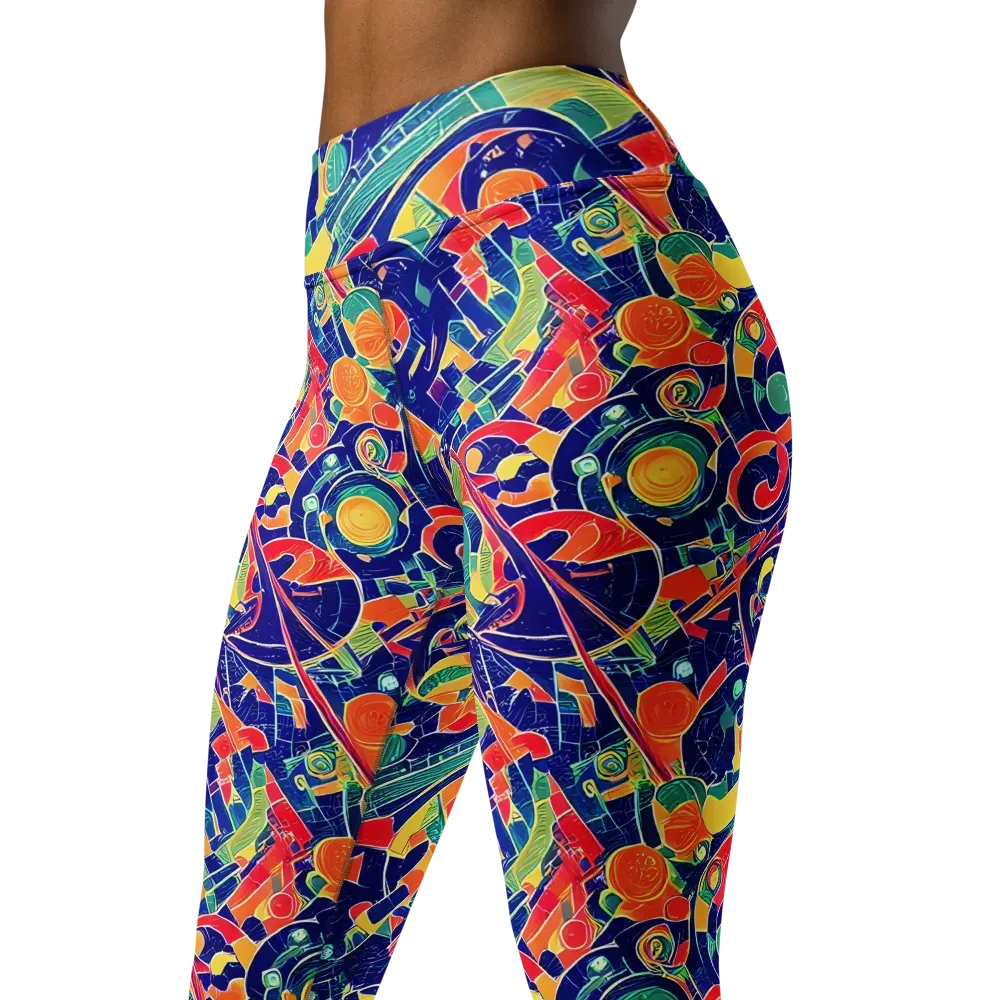 Solar Syntax on Yoga Leggings — Left Front