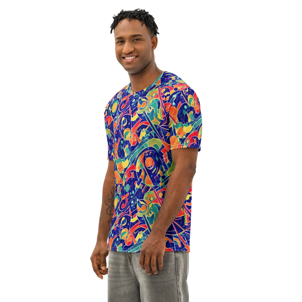 Solar Syntax on Men's Cotton Crew Neck T-Shirt — Left Front