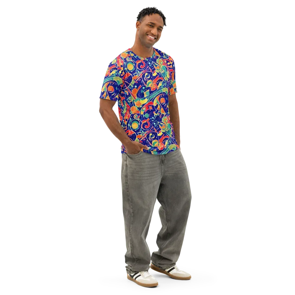 Solar Syntax on Men's Cotton Crew Neck T-Shirt — Right Front