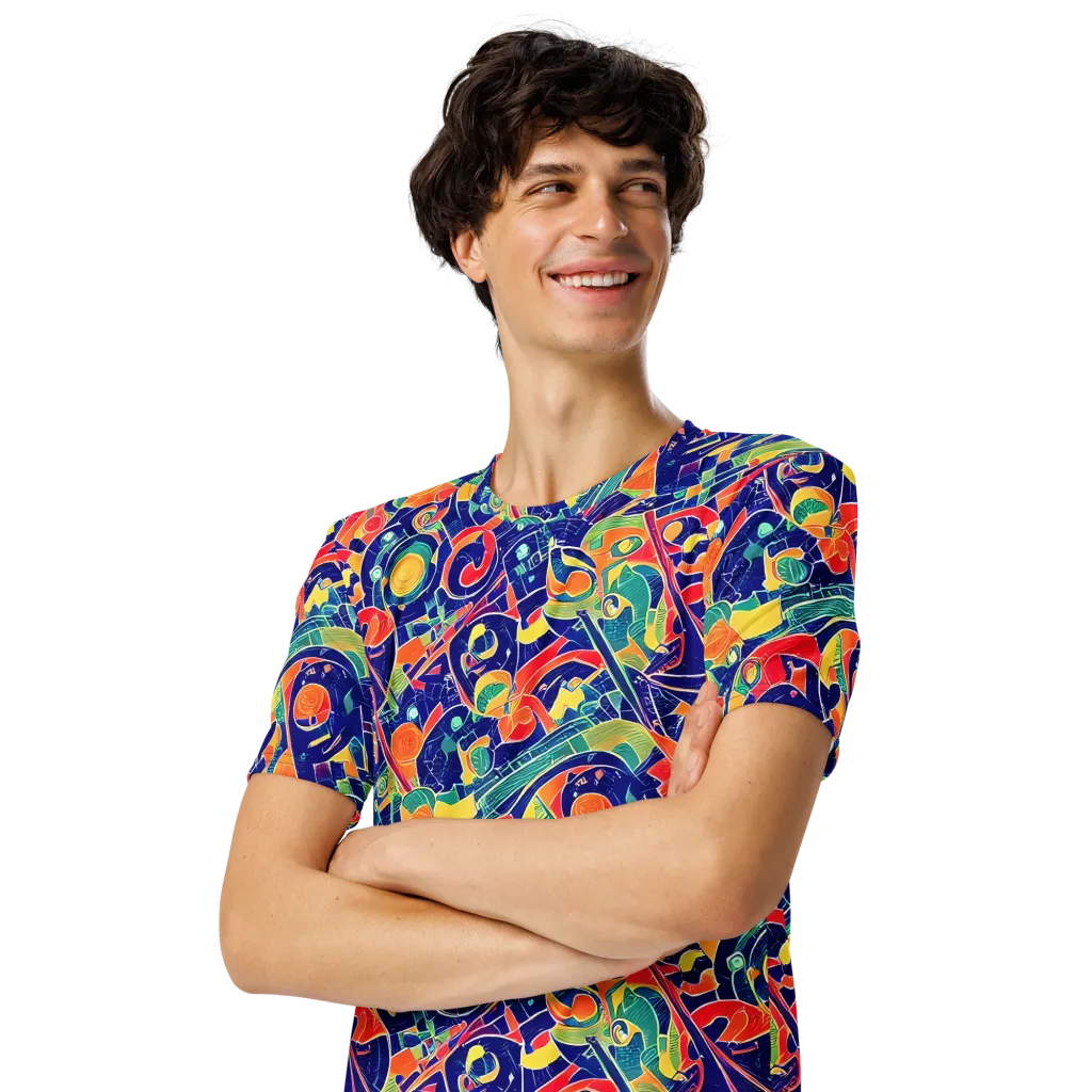 Solar Syntax on Men's Crew Neck T-Shirt — Left Front