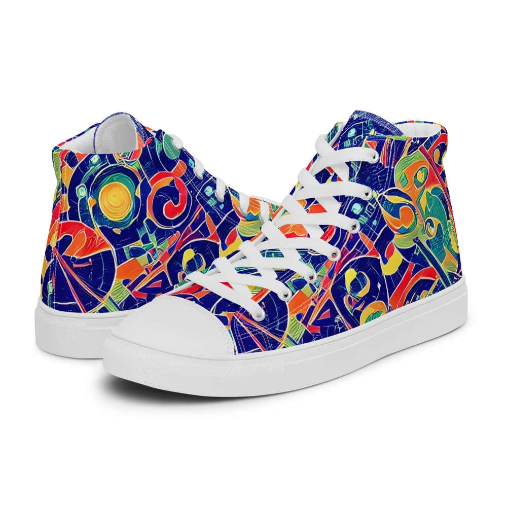 Solar Syntax on Men's High Top Canvas Shoes — Left