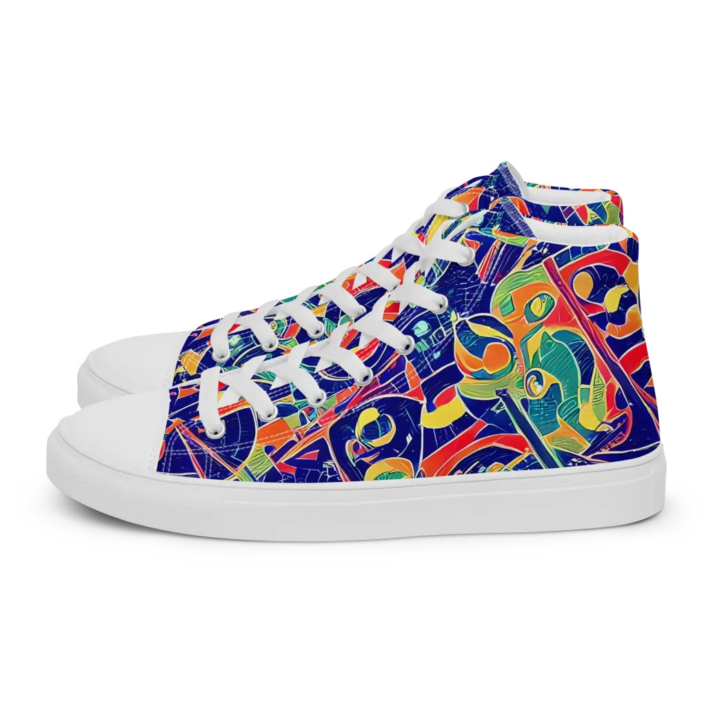 Solar Syntax on Women's High Top Canvas Shoes — Left