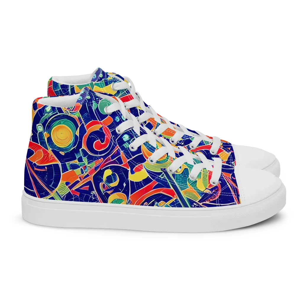 Solar Syntax on Women's High Top Canvas Shoes — Right