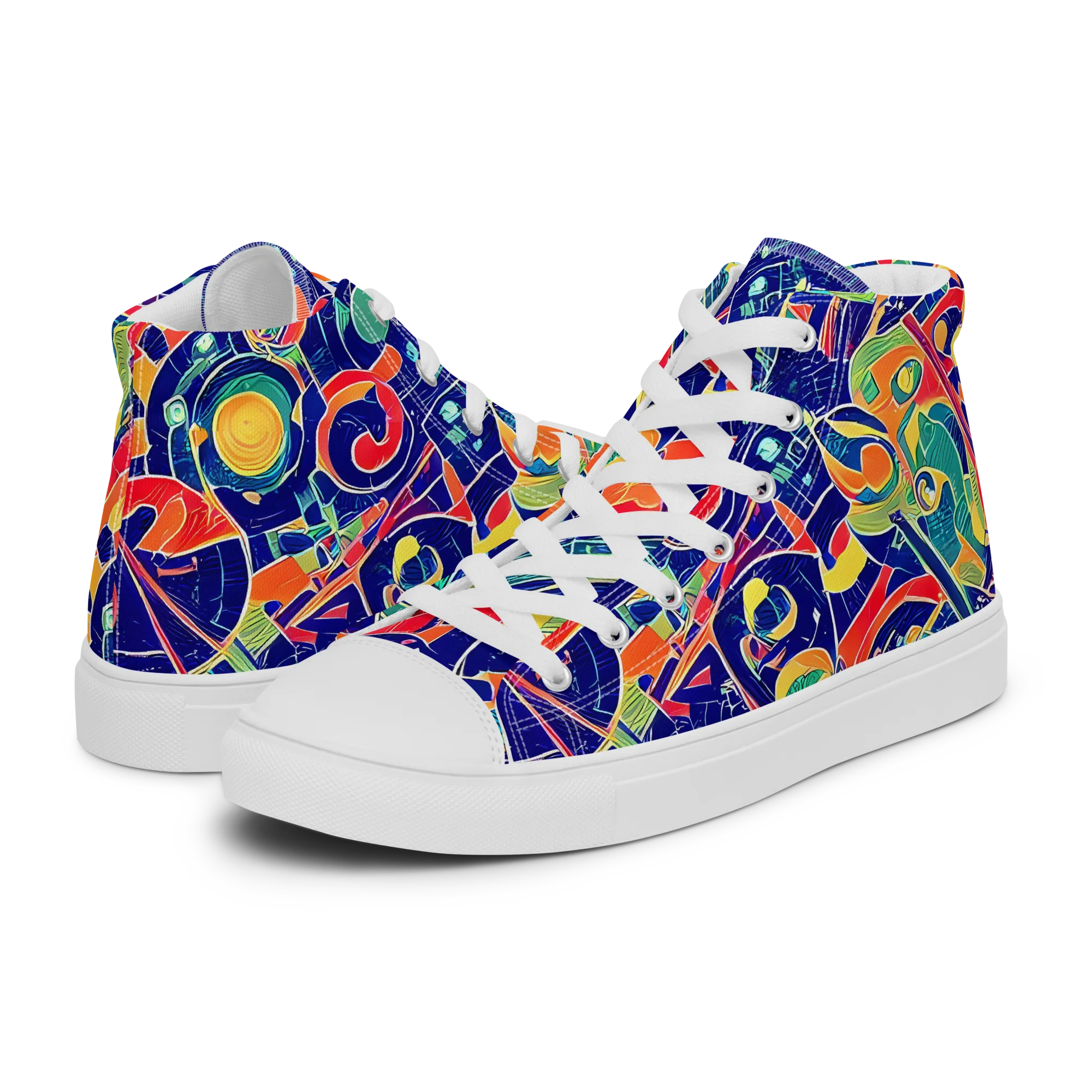 Solar Syntax on Women's High Top Canvas Shoes — Left