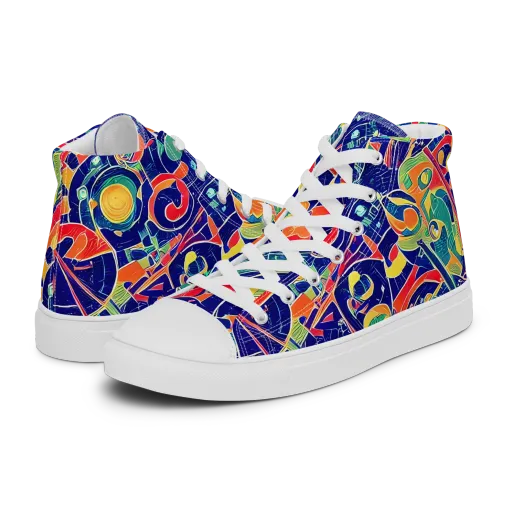 Solar Syntax on a Women's High Top Canvas Shoes