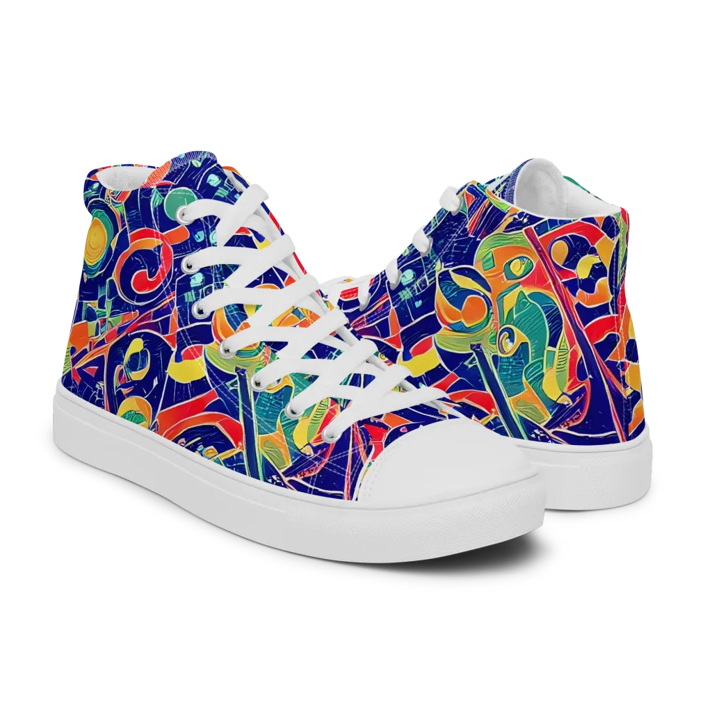 Solar Syntax on Women's High Top Canvas Shoes — Right