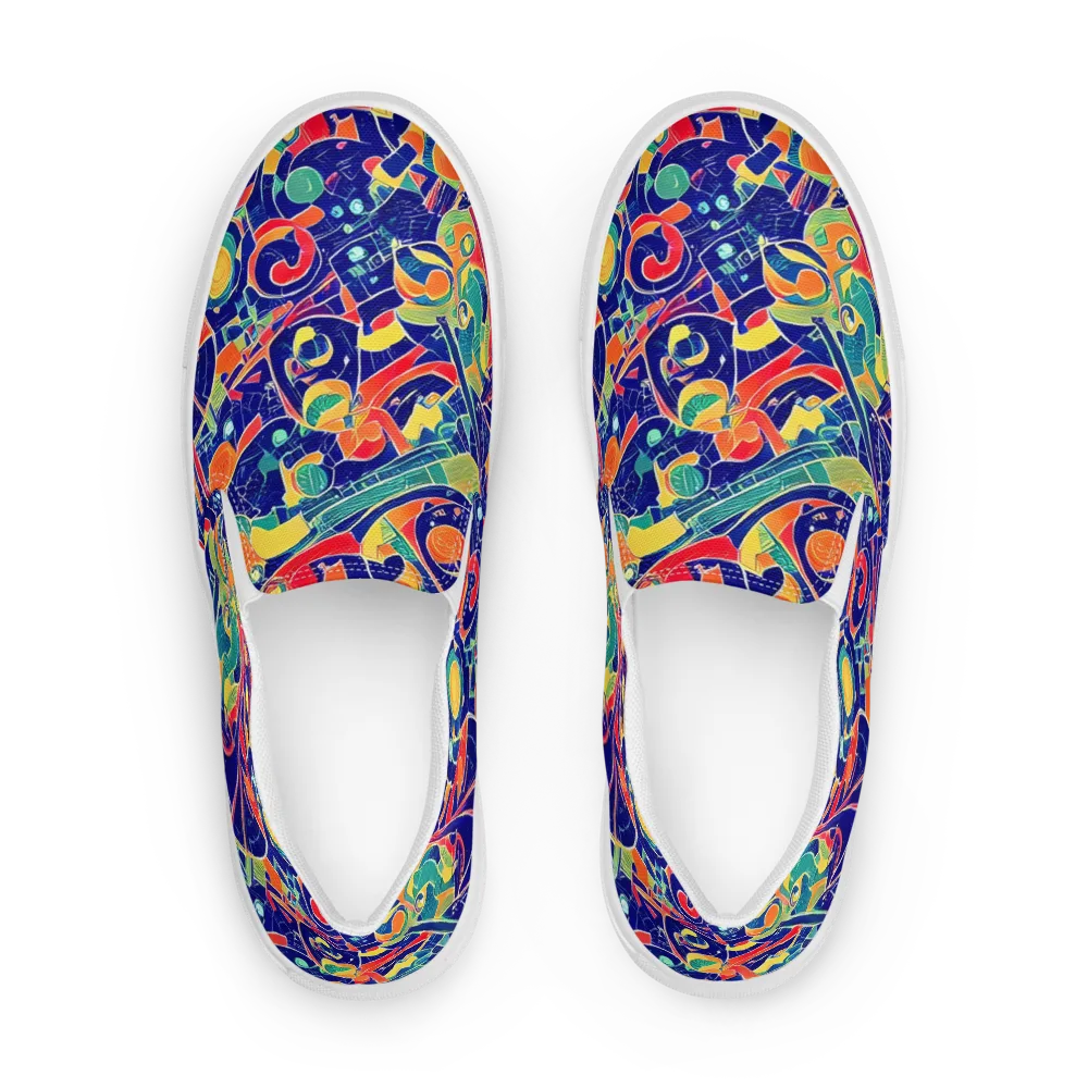 Solar Syntax on Men's Slip-On Canvas Shoes — Front