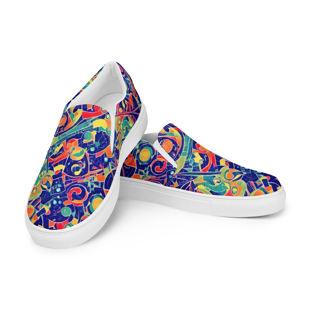 Solar Syntax on Men's Slip-On Canvas Shoes — Left Front