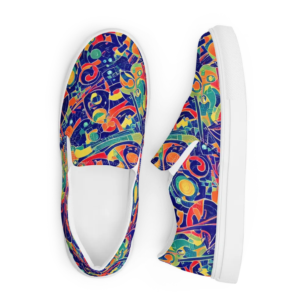 Solar Syntax on Men's Slip-On Canvas Shoes — Front